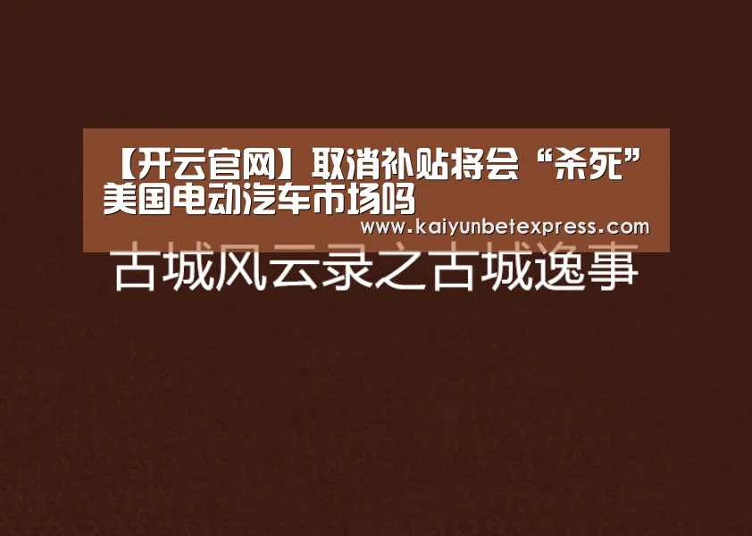 【开云官网】取消补贴将会“杀死”美国电动汽车市场吗(图4) 开云官网